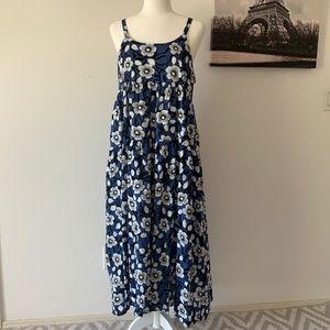 YESNO Women Casual Loose Floral Print Maxi Dress